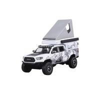 YLQERZ Modelo De Coche A Escala Colección De Modelos De Coches De Aleación Toyota Tacoma Todoterreno Edición Camping Escala 1:64 con Soporte Exhibición Miniatura De Colección(White Pulling)