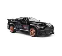 YLQERZ Modelo De Coche A Escala para Ford Mustang Shelby GT500 1 24 Coche En Miniatura Aleación con Sonido Extraíble Luz Juguete Niños Colección Regalos Miniatura De Colección(Negro)