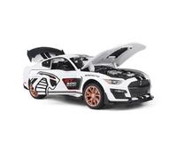 YLQERZ Modelo De Coche A Escala para Ford Mustang Shelby GT500 1 24 Coche En Miniatura Aleación con Sonido Extraíble Luz Juguete Niños Colección Regalos Miniatura De Colección(White)