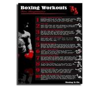 YLQUXEUV Beginner Boxing Workout Metal Tin Sign Vintage Training Poster Wall-Art for Gym Home Office Man Cave Gift for Boxing Coach Athlete 8 X 12 inch