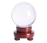 YLQUXEUV Clear Crystal Ball Figurine Glass Art for Room, Decorative Balls with Stand, FengShui Divination Spheres Magic for Photography,Family,16cm/6.3in