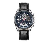 YLSB Reloj de Pulsera con Movimiento de Cuarzo AYSMG WeiYaQi 89032 con Banda de Cuero (marrón + Rojo Viento) (Color : Color2)