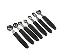 YLSZHYR Juego de 7 cucharas de melón de acero inoxidable, cuchara de melón de acero inoxidable, cuchara de melón para cortar y recoger frutas, melones, pasteles, prensa de pasteles, cuchara de molde