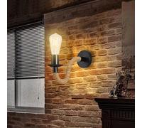 YLTLINK Lámpara de pared de cuerda de cáñamo retro industrial, lámpara e27 industrial negra rural interior-1 pieza