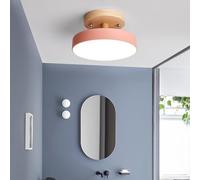 YLTLINK Lámpara de techo LED circular, lámpara de techo de ahorro de energía instalada incrustada de 18cm 12w,Iluminación tricolor, Lámpara LED moderna,adecuada para habitaciones infantiles(rosa)