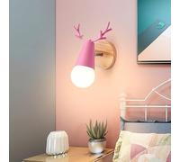 YLTLINK YLTLINKLámpara de pared interior moderna e27, soporte ajustable, lámpara Cuerno creativo, focos de pared nórdica (rosa)-1 pieza