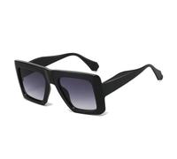YLTPHD Gafas de sol cuadradas extragrandes estilo retro para mujer, con degradado UV400, estilo punk, color amarillo y azul (degradado negro y gris).