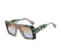YLTPHD Gafas de sol cuadradas extragrandes estilo retro para mujer, con lentes degradadas UV400, estilo punk, color amarillo y azul (azul caqui).