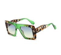 YLTPHD Gafas de sol cuadradas extragrandes retro para mujer, con degradado UV400, estilo punk, color amarillo y azul (verde, azul y amarillo).