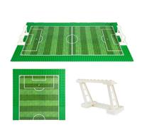 YLtremker Bloque de construcción de Arena de fútbol con Placa Base y portería de fútbol, 2 Unidades, Gimnasio, Campo de fútbol, Minifiguras, Accesorios, Bloques de construcción