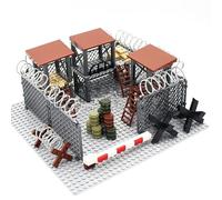 YLtremker Bloque de construcción de Escena Militar con Alambre de púas, Personalizado Moc Militar prisión Valla básica Minifiguras Soldados Armas de protección Accesorios Bloques de sujeción