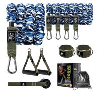 YLUERTDOO Juego de bandas de resistencia cubiertas, bandas de resistencia para entrenar con asas, anclaje de puerta, correa de tobillo, tubos de resistencia de 40 a 80 libras con mangas protectoras