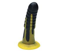 Ylva & Dite - Consolador G-Spot-Dildo & Prostatadildo Aria Black Grey/Flash Gold/Silicona Dildo/Strapon & Analdildo para mujeres y hombres - 16,5 cm de largo, Max Ø 4,2 cm, Negro-Goro- Juguete sexual