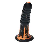 Ylva & Dite - Consolador G-Spot-Dildo & Prostatadildo Aria Naranja Amarillo/Negro/Silicona Dildo & Strapol & Analdildo para mujeres y hombres - 16,5 cm de largo, Max Ø 4,2 cm, Naranja-Amarillo-Negro - Juguete sexual