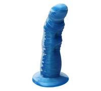Ylva & Dite - Consolador G-Spot-Dildo & Prostatadildo Rhea Sky/Bright Blue/Silicona Dildo/Strapon & Analdildo para mujeres y hombres - 17 cm de largo, Max Ø 4,4 cm, azul pastel - Juguete sexual