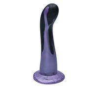 Ylva & Dite - Consolador G-Spot-Dildo & Prostatadildo Swan Black Grey/Luster Violet/Strapon & Analdildo para mujeres y hombres - 18,5 cm de largo, máx. Ø 4,2 cm, Negro-Violet - Juguete sexual