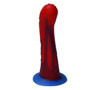 Ylva & Dite - Consolador G-Spot & Prostatadildo Cryptodite Bright Red/Dark Blue/Silicone Dildo/Strapon & Analdildo para mujeres y hombres - 19,1 cm de largo, Max Ø 4,2 cm, Rojo Azul - Juguete sexual