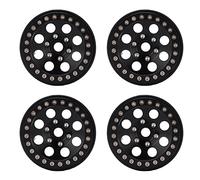 Ylwxzenith 4pcs 1.9 Inch Aluminium Alloy RC Beadlock Wheel Hubs for 90046, Realism Upgrade Parts for 1/10 RC Crawler Car, Install, Enhance Performance and Stability (Black)