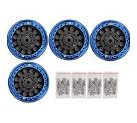 Ylwxzenith 4Pcs 1.9in Aluminium Alloy Beadlock Wheel Rims Hubs, High Strength Durability, Easy Installation, for SCX10 1/10 RC Crawler Car (Black Blue)