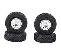 Ylwxzenith 4PCS For SCX24 Tires, Durably Rubber and Aluminum Alloy Material, Practical and, to Replace, Compatible with AXI00001 AXI00002 1/24 Scale (Ti Color)