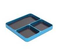 Ylwxzenith RC Repair Screw Tray, 3 Grid Aluminum Alloy, Stylish, Separate Storage for Screws, Ideal for RC Car Airplane Boat Repair (Blue)