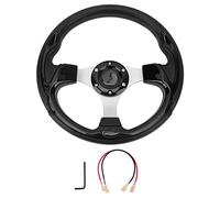 Ylwxzenith Volante de automóvil universal de 13 pulgadas de 330 mm, estilo de carreras con una comprensión suave y cómoda para un control estable, instalación fácil con cableado y llave,