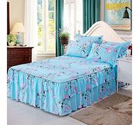 YLXD 3pcs Juego de Colcha de Falda con Volantes,Juego de Cama con Funda de sábana Ajustable,Suministros de Ropa de Cama con Funda de edredón de algodón Universal Four Seasons