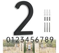YLYOUNI Numeros Casa Exterior Modernos Negro 17,50cm,Números Flotantes Casa Exterior Acero Inoxidable 3D,Numeros para Puerta de Casa para Buzon,Hotel,Jardín,Calle- Número 2