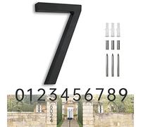 YLYOUNI Numeros Casa Exterior Modernos Negro 17,50cm,Números Flotantes Casa Exterior Acero Inoxidable 3D,Numeros para Puerta de Casa para Buzon,Hotel,Jardín,Calle - Número 7