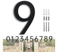 YLYOUNI Numeros Casa Exterior Modernos Negro 17,70cm,Números Flotantes Casa Exterior Acero Inoxidable 3D,Numeros para Puerta de Casa para Buzon,Hotel,Jardín,Calle - Número 9