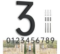 YLYOUNI Numeros Casa Exterior Modernos Negro 17,80cm,Números Flotantes Casa Exterior Acero Inoxidable 3D,Numeros para Puerta de Casa para Buzon,Hotel,Jardín,Calle - Número 3