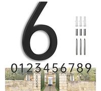 YLYOUNI Numeros Casa Exterior Modernos Negro 18,30cm,Números Flotantes Casa Exterior Acero Inoxidable 3D,Numeros para Puerta de Casa para Buzon,Hotel,Jardín,Calle - Número 6