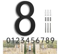 YLYOUNI Numeros Casa Exterior Modernos Negro 18,50cm,Números Flotantes Casa Exterior Acero Inoxidable 3D,Numeros para Puerta de Casa para Buzon,Hotel,Jardín,Calle - Número 8
