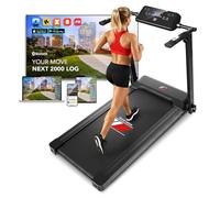 YM Cinta De Correr Eléctrica Plegable 12 km/h, Alfombra de Correr Maxi (42 cm), Marco Reforzado, App Bluetooth Kinomap Zwift Bitgym, Ahorra Espacio, 12 Programas, Mod. Next 2000 Your Move, Asistencia