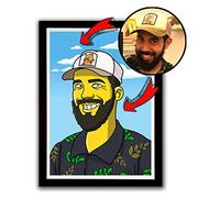 YM Dibujo Personalizado de Simpsons, HOMBROS y CARA. Regalo original y Divertido. Envía Tus Fotos! Retrato Hecho Mano. Recíbelo como Cuadro, Lienzo, Póster o Solo en Digital.