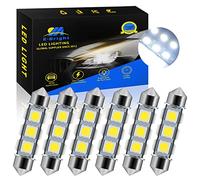 YM E-Bright 6X 44MM LED C5W Bombillas de Coche, Bombillas de Festoon, 12V 5050 Chipset 6461 C5W Dome Map Trunk Light Car Bulbs (White)