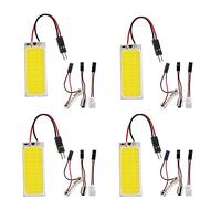 YM E-Bright Luz Led de Cúpula Auto Car Reading Led Panel Dome Light Interior con T10 BA9S Festoon Adaptadores COB 36SMD Blanco(4pcs)