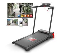 YM Next 1000 Cinta Roulant Electrica Plegable, Marca de Calidad Italiana, Ahorro de Espacio, Robusto, Marco Reforzado, App Kinomap & ZWIFT, 12 Programas de Entrenamiento, Negro