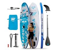 YM SUP inflable Premium 10'6" (320 x 82 x 15 cm) 304 litros, máx. 145 kg, tecnología 3D Drop Stitch HD + STL-Fusion, anillos, mochila, correa y accesorios incluidos, marca Italia, Stand Up Paddle
