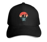 YMAEPXFH Gorra de Invierno Bigfoot Sasquatch Riding The Loch Ness Monster Icon Snapback Cap Golf Women Men's Surprise Forgive Forever Trendy Gathering Student Gift Be Beautiful Vibes