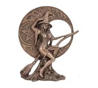 Ymalde Misteriosa estatua de bruja de pentáculo, resinas artísticas, manualidades, Halloween, estantería, adorno, regalo académico oscuro, figura de bruja