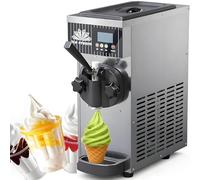 YMAOMAO Máquina de Helados de un Solo Sabor, máquina de Helados Comercial, Rendimiento de 4-5 l/h, máquina de Helado Suave de mostrador de 450 W con Panel LCD, Alarma de Falta de inflado Grey