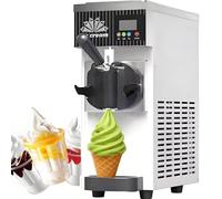 YMAOMAO Máquina de Helados de un Solo Sabor, máquina de Helados Comercial, Rendimiento de 4-5 l/h, máquina de Helado Suave de mostrador de 450 W con Panel LCD, Alarma de Falta de inflado Cream