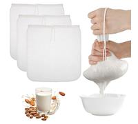 Ymapinc 3 bolsas de coladores de frutos secos, extra grandes, reutilizables, para colar almendras, leche de soja, yogur griego, profesional, para preparar café, té, cerveza, malla fina de nailon