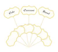 Ymapinc 50 banderitas para escribir en color blanco, para fiestas, pasteles, frutas, pollo asado y helado, etiquetas de alimentos, decoración (9 x 6 cm)