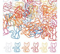Ymapinc 50 clips de papel con forma de gato, clips decorativos con temática de gato, para amantes de los animales, lindos suministros de oficina, marcapáginas, clips de carpeta para mujeres