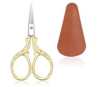 Ymapinc Juego de tijeras de ganchillo doradas vintage de 3.6 pulgadas, tijeras de bordado pequeñas con punta afilada, tijeras de tejer para álbumes de recortes, papel, costura, hilo de tela