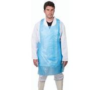 YMBERSA Delantal 60 X 105 18 micras desechable protección médica para trabajos en clínicas, laboratorios, fábricas, bricolaje... Azul. Pack 100 Ud