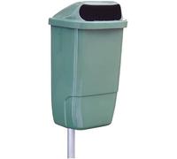 YMBERSA Papelera plástico especial exterior verde. Capacidad 50 Lt
