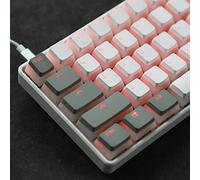 YMDK 117 PBT Double Shot Doubleshot Shine Through ANSI ISO OEM Profile Pudding Keycaps Tapas de teclas selladas leyenda para MX Teclado mecánico 61 68 87 104 (117 gris blanco)